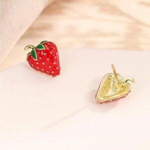 Strawberry Stud Earrings | Fruit Jewelry